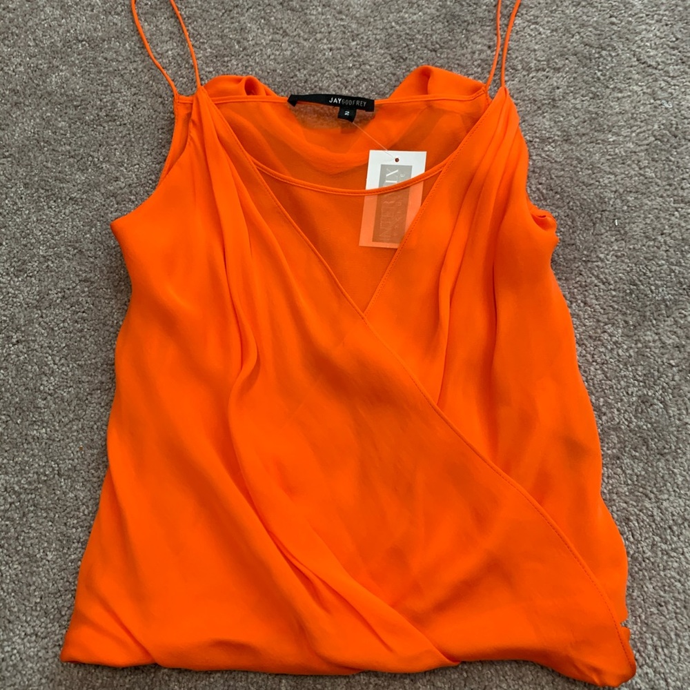 Jay Godfrey Silk Orange/Red Blouse